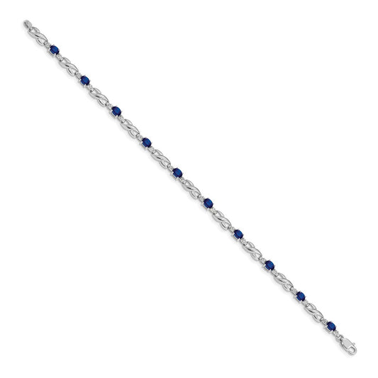 Exclusive 14K White Gold Bracelet with Diamonds & Sapphires - Stylish Value