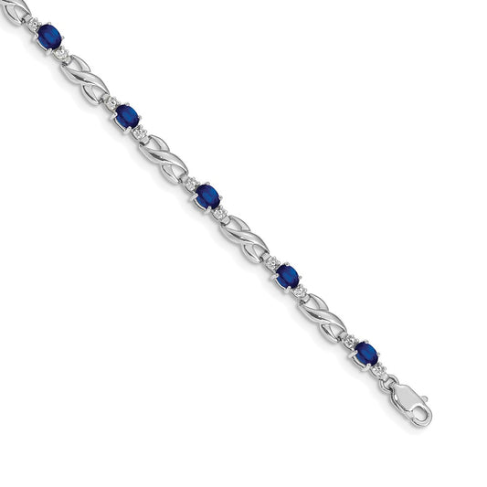Exclusive 14K White Gold Bracelet with Diamonds & Sapphires - Stylish Value