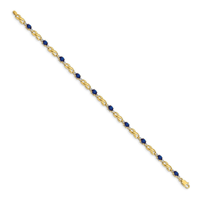 Shop Exclusive 14K Gold Bracelet with Oval Sapphire & Diamond Accents - Stylish Value-2