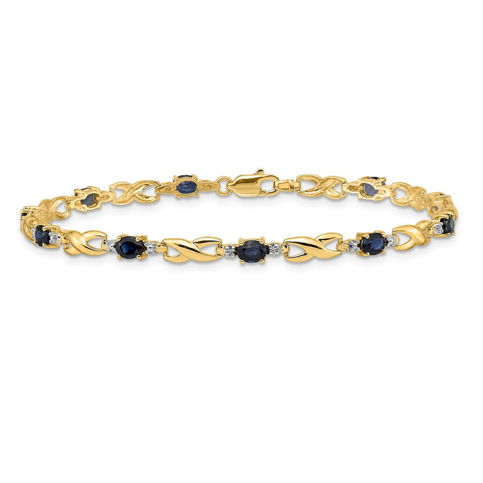 Shop Exclusive 14K Gold Bracelet with Oval Sapphire & Diamond Accents - Stylish Value-3