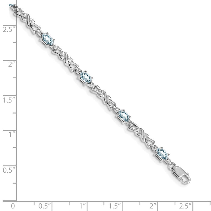High-Quality 14K White Gold Aquamarine & Diamond Bracelet | Stylish Value Gift-3