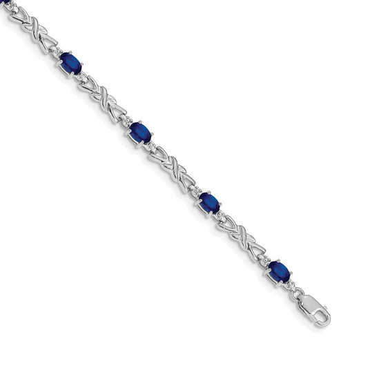 Exclusive 14K White Gold Diamond & Sapphire Bracelet - Luxury Style at Value