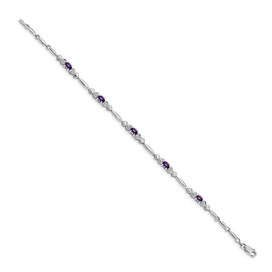 Shop Stylish 14K White Gold Amethyst & Diamond Bracelet - Luxury Value