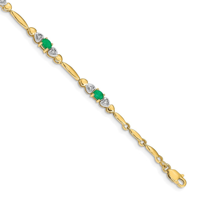 Buy Stylish 14K Gold Bracelet with Diamonds & Emeralds - Luxury Design-1