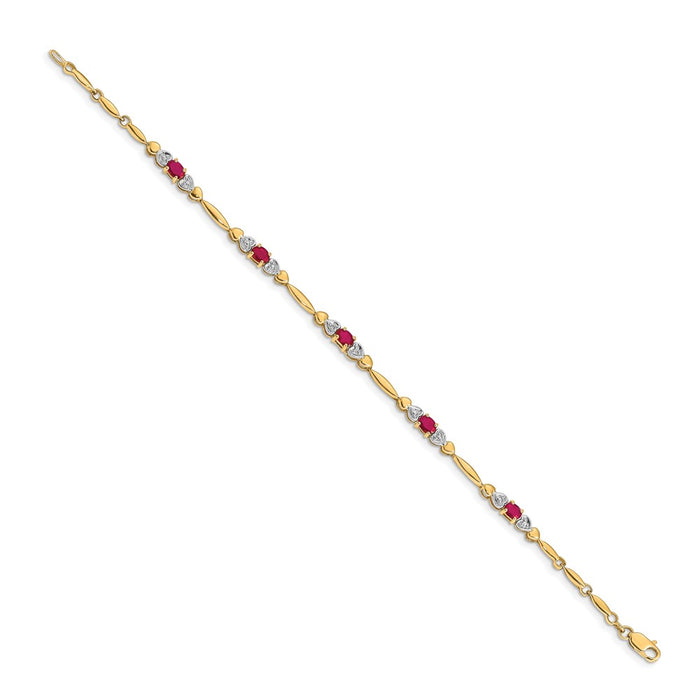 Buy Exclusive 14K Gold Ruby & Diamond Bracelet - Stylish & Affordable Luxury-2