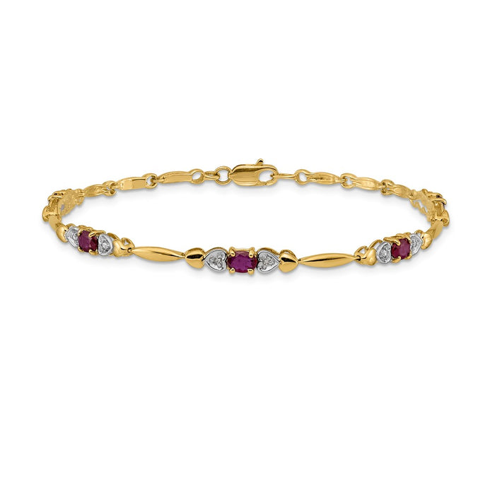 Buy Exclusive 14K Gold Ruby & Diamond Bracelet - Stylish & Affordable Luxury-3