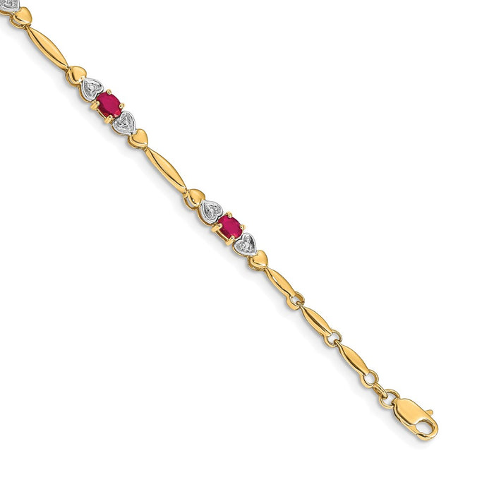 Buy Exclusive 14K Gold Ruby & Diamond Bracelet - Stylish & Affordable Luxury-1
