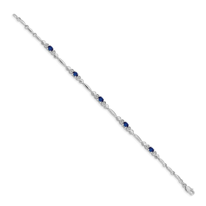 Shop Designer 14K White Gold Bracelet with Sapphire & Diamond - Luxury Value-2