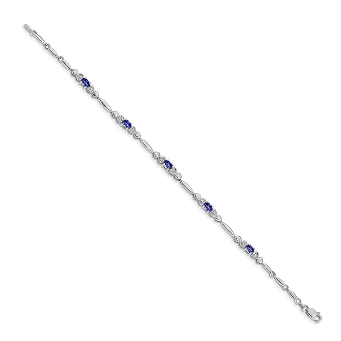 Shop 14K White Gold Bracelet with Diamonds & Tanzanite | Luxury Value Piece-2