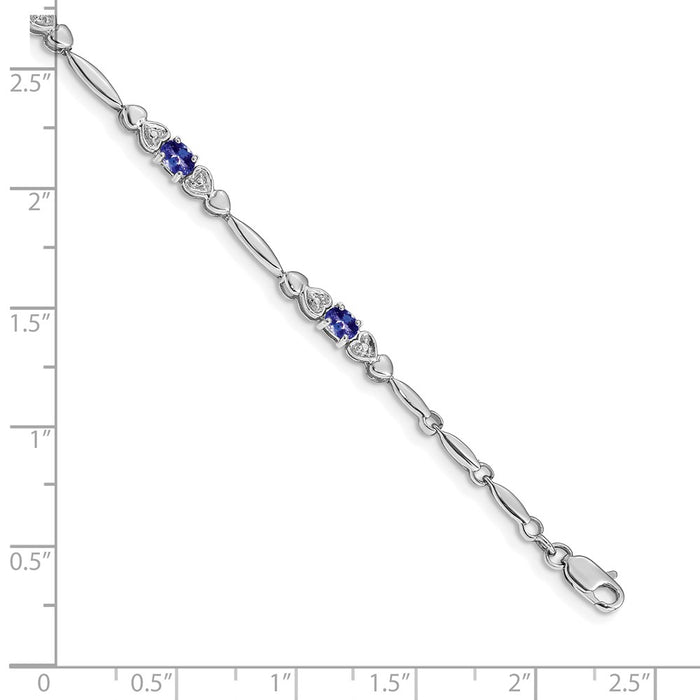 Shop 14K White Gold Bracelet with Diamonds & Tanzanite | Luxury Value Piece-3