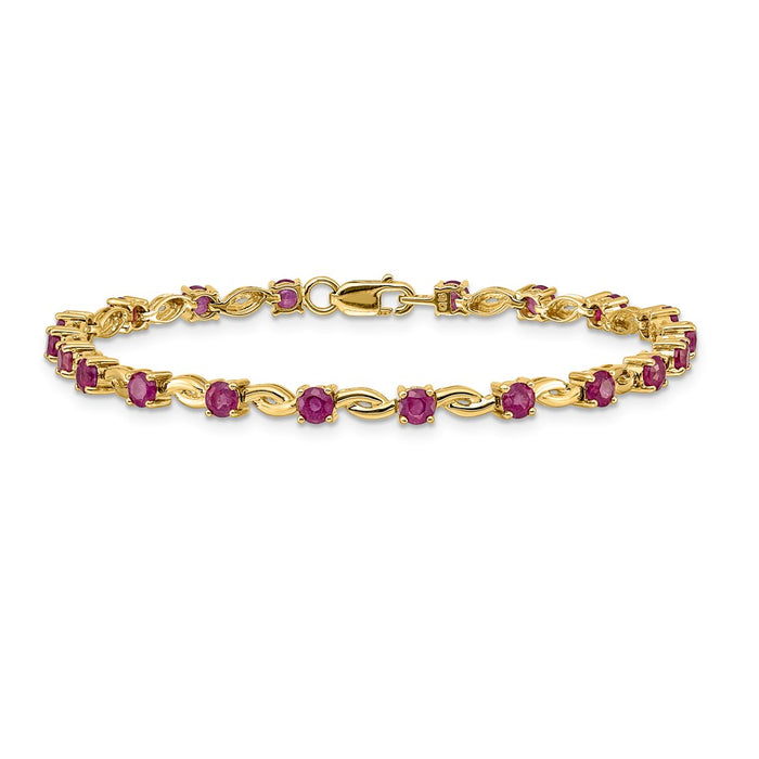 Shop Exclusive 14K Gold Oval Ruby Bracelet - Stylish Luxury at Affordable Price-3