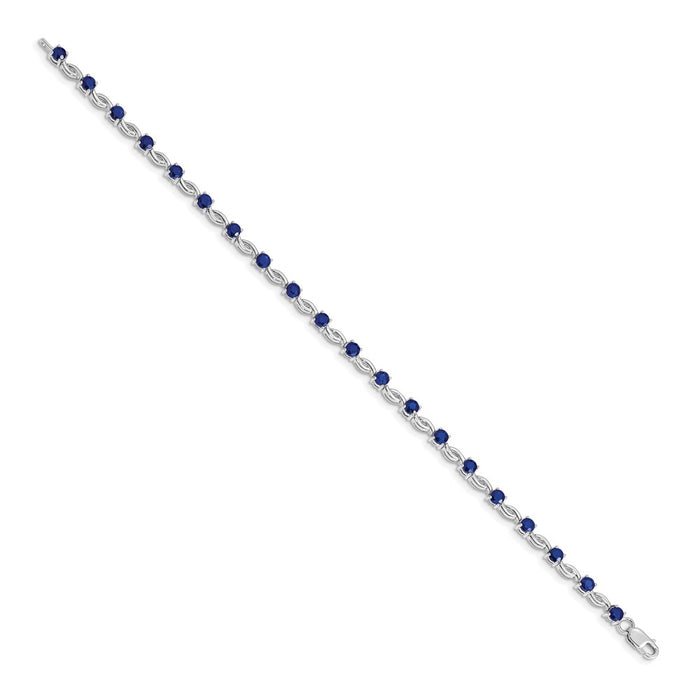 Exclusive 14K White Gold Sapphire Bracelet - Stylish Elegance at Discounted Price-2