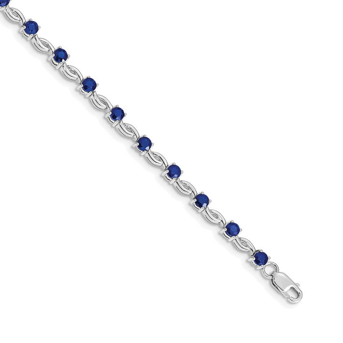 Exclusive 14K White Gold Sapphire Bracelet - Stylish Elegance at Discounted Price-1