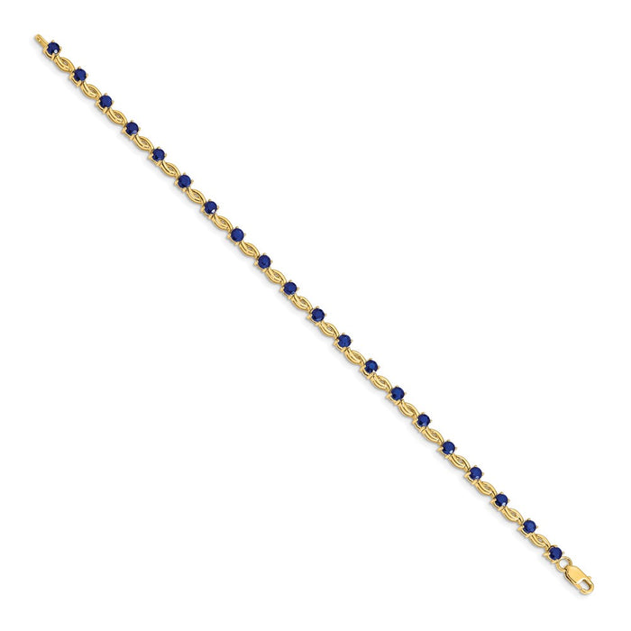 High-Quality 14K Gold Sapphire Bracelet - Stylish Luxury at Discounted Price-2