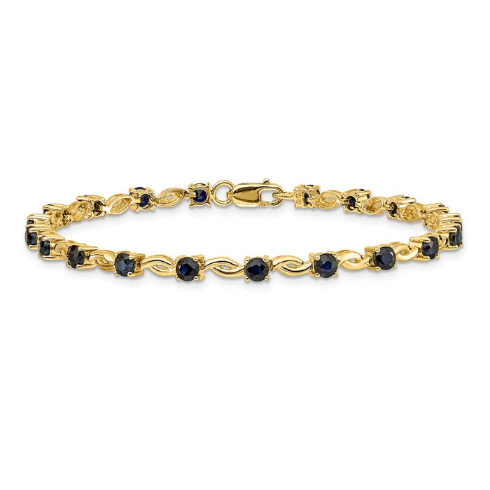 High-Quality 14K Gold Sapphire Bracelet - Stylish Luxury at Discounted Price-3