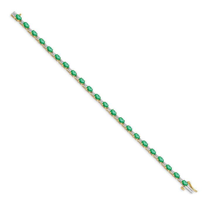 Exclusive 14K Gold Diamond & Emerald Bracelet - Stylish Luxury Jewelry-2