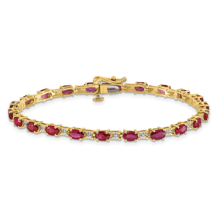 Buy Exclusive 14K Gold Diamond & Ruby Bracelet - Stylish Luxury at a Great Price!-3