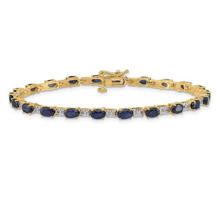 Buy Exclusive 14K Gold Diamond & Sapphire Bracelet - Stylish Luxury Value!-3