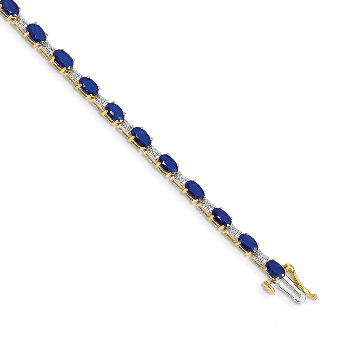 Buy Exclusive 14K Gold Diamond & Sapphire Bracelet - Stylish Luxury Value!-1