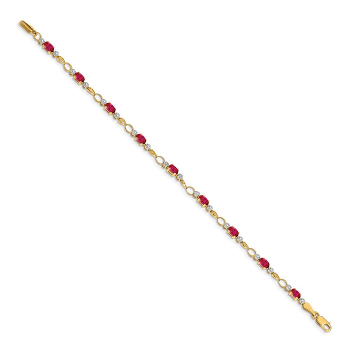 Shop Exclusive 14K Gold Open-Link Bracelet with Diamonds & Rubies - Stylish Value-2