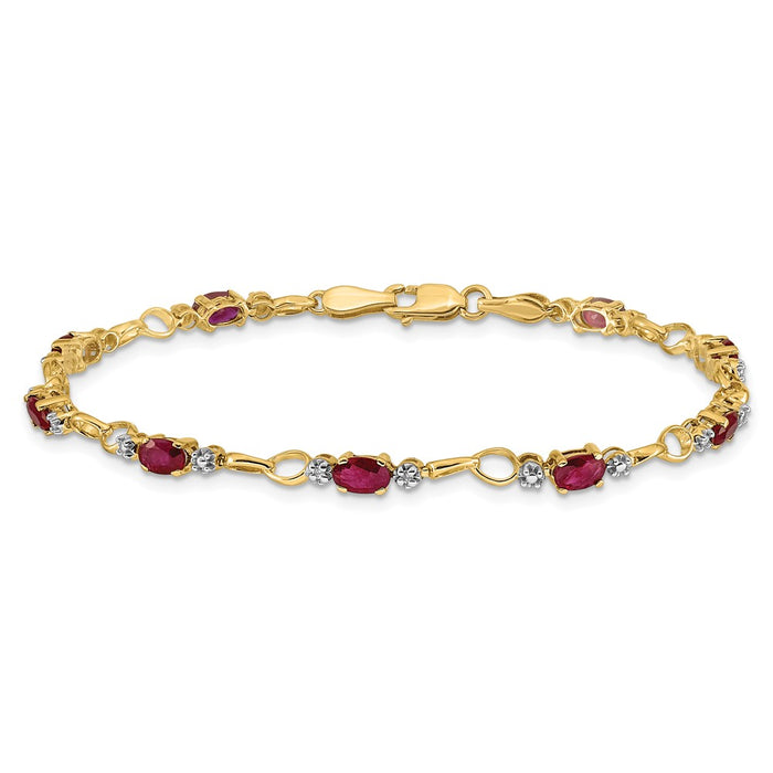 Shop Exclusive 14K Gold Open-Link Bracelet with Diamonds & Rubies - Stylish Value-3