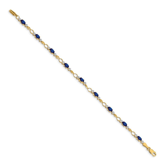 Shop Exclusive 14K Gold Open-Link Bracelet with Diamonds & Sapphires - Luxury Design-2
