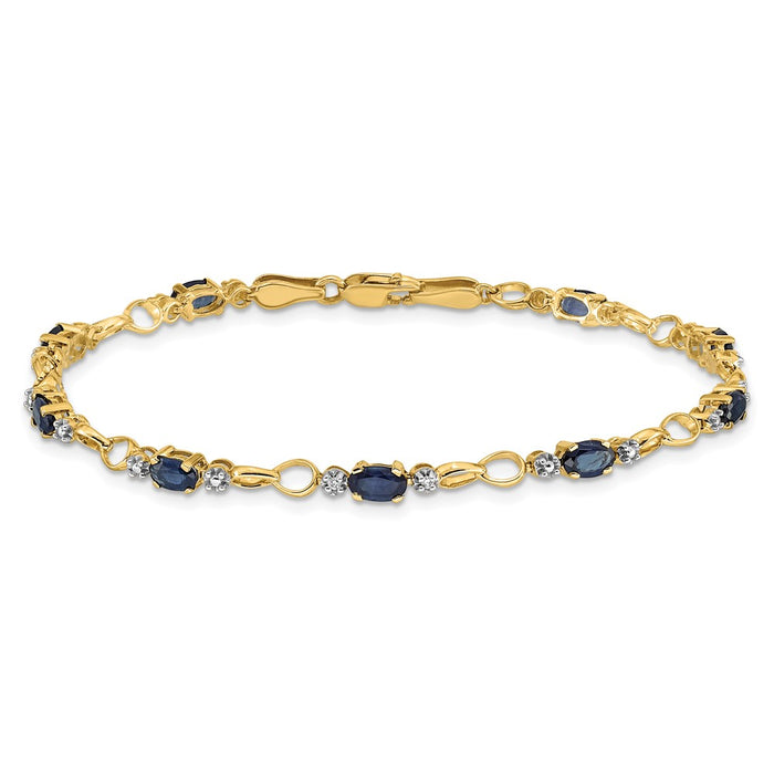 Shop Exclusive 14K Gold Open-Link Bracelet with Diamonds & Sapphires - Luxury Design-3