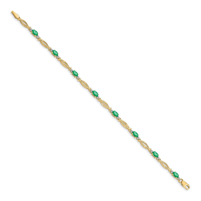 Buy Exclusive 14K Gold Diamond & Emerald Bracelet - Stylish Luxury Jewelry-2