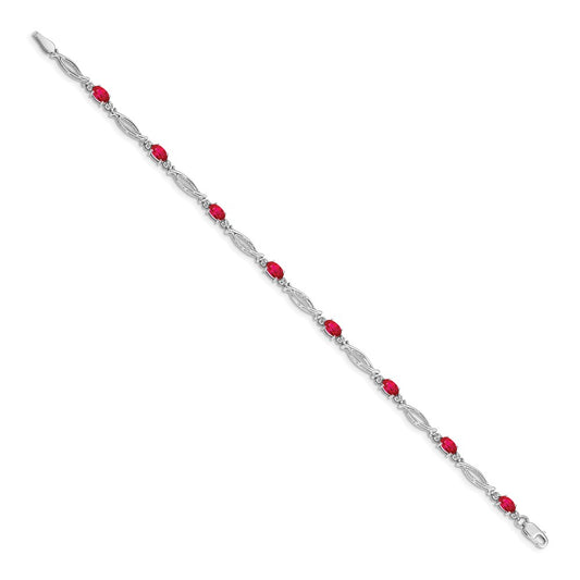 Buy Exclusive 14K White Gold Ruby & Diamond Bracelet - Stylish & Affordable