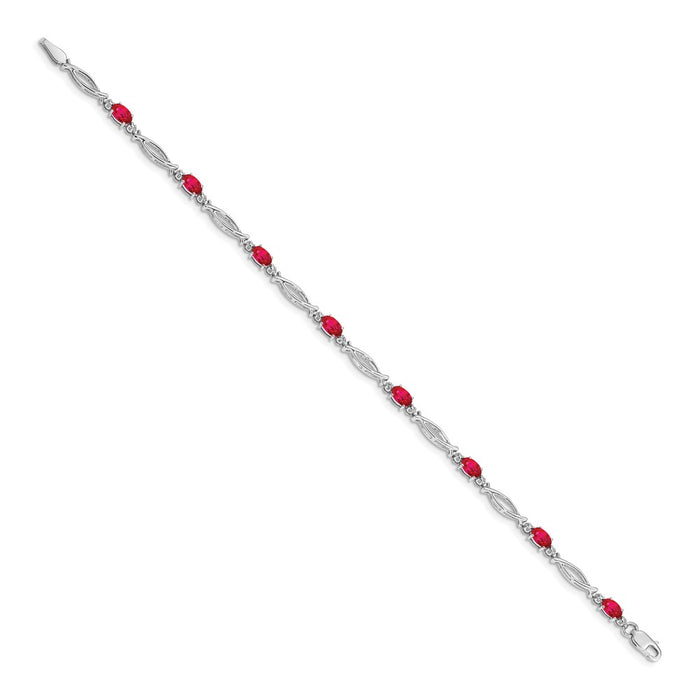 Buy Exclusive 14K White Gold Ruby & Diamond Bracelet - Stylish & Affordable-2