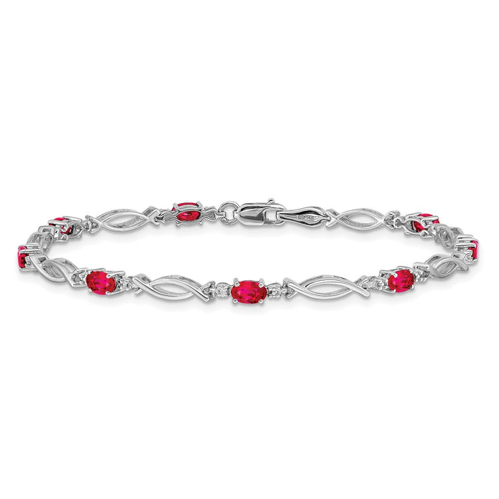 Buy Exclusive 14K White Gold Ruby & Diamond Bracelet - Stylish & Affordable-3