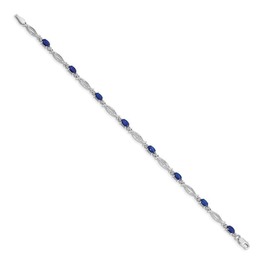 High-Quality 14K White Gold Sapphire & Diamond Bracelet | Stylish Value Deal