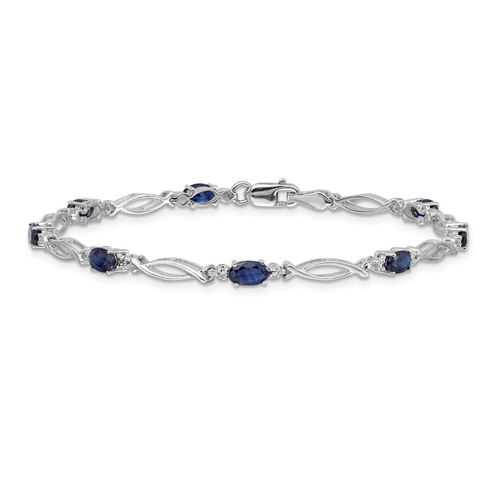 High-Quality 14K White Gold Sapphire & Diamond Bracelet | Stylish Value Deal-3