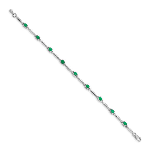 High-Quality 14K White Gold Emerald & Diamond Bracelet | Stylish Luxury Value
