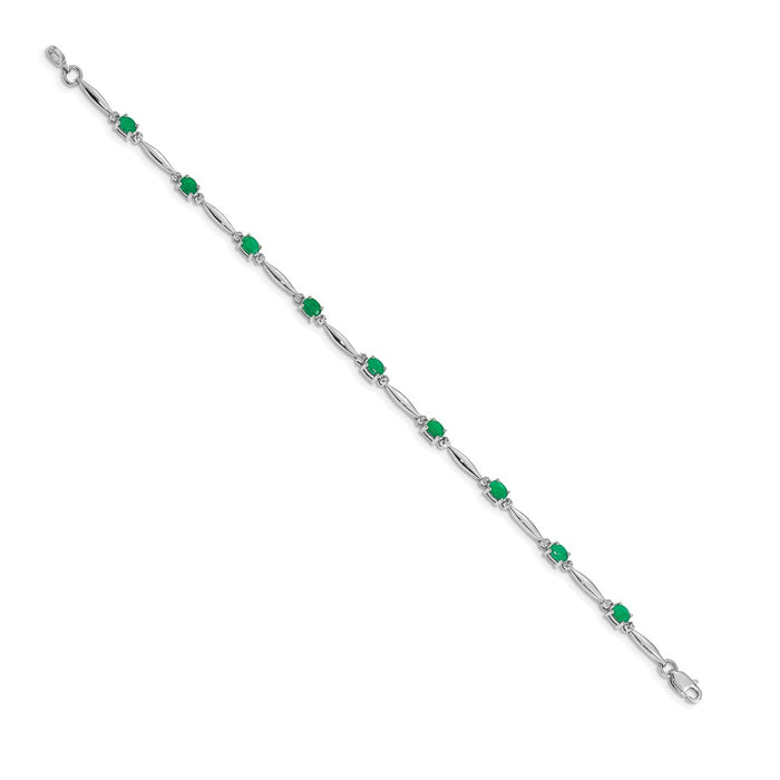 High-Quality 14K White Gold Emerald & Diamond Bracelet | Stylish Luxury Value-2