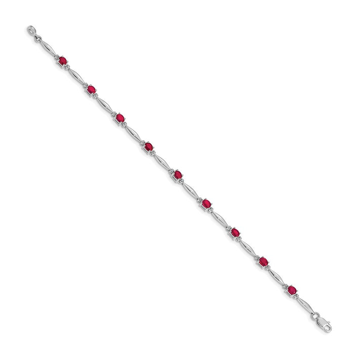 Buy Exclusive 14K White Gold Ruby & Diamond Bracelet - Stylish Luxury Design-2