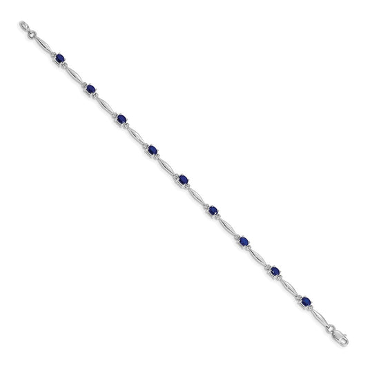 Exclusive 14K White Gold Bracelet with Diamonds & Sapphires - Stylish Value!