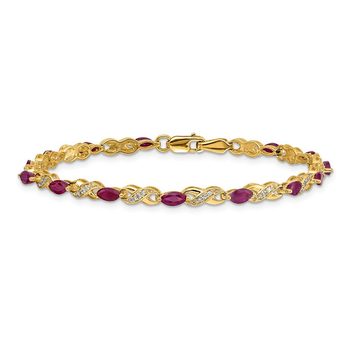 Buy Exclusive 14K Gold Infinity Bracelet with Diamonds & Rubies - Luxury Value-3