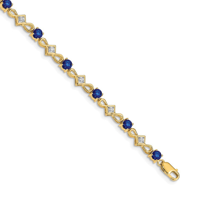Shop Stylish 14K Gold Diamond & Sapphire Bracelet - 7.5" Length, Affordable Luxury-1