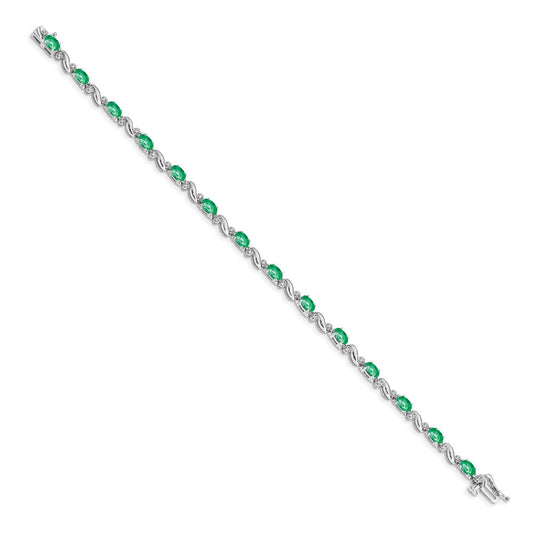 Exclusive 14K White Gold Emerald & Diamond Bracelet - Stylish Luxury Value