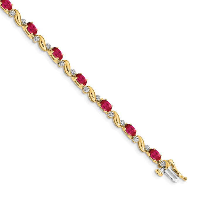 Order a Stylish 14K Gold Ruby and Diamond Bracelet - Luxury at Great Value-1