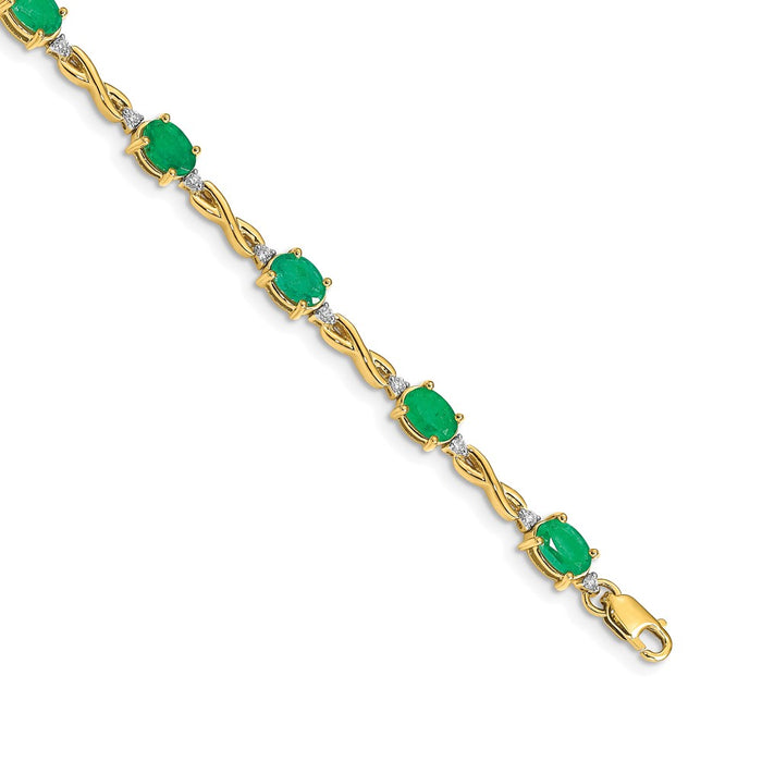 Buy Stylish 14K Gold Diamond & Emerald Bracelet - Luxury Design, Great Value!-1