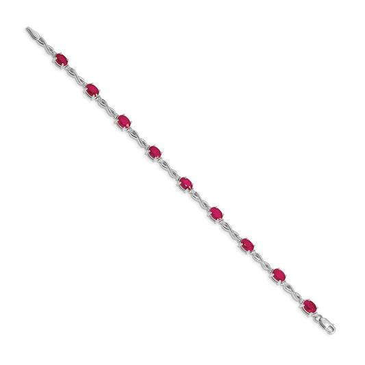 Shop Stylish 14K White Gold Ruby & Diamond Bracelet - Luxury Design, Value Up!