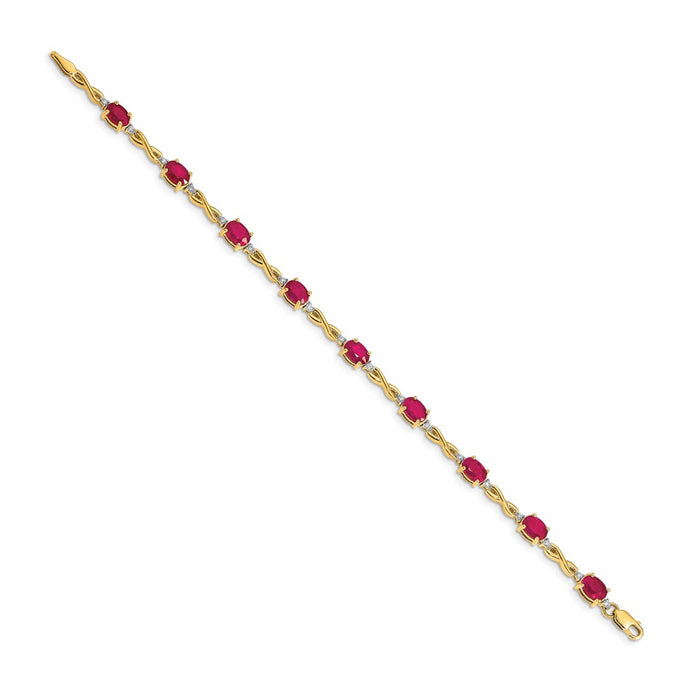 Buy Stylish 14K Gold Diamond & Ruby Bracelet - Luxury Design, Affordable Price-2