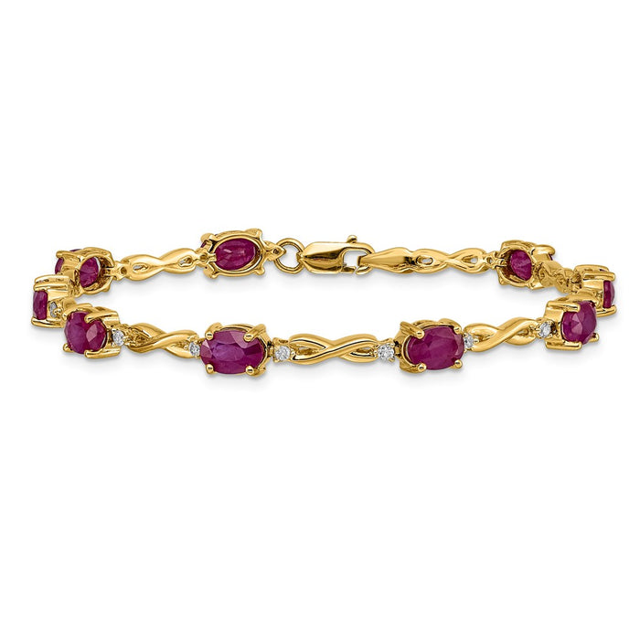 Buy Stylish 14K Gold Diamond & Ruby Bracelet - Luxury Design, Affordable Price-3