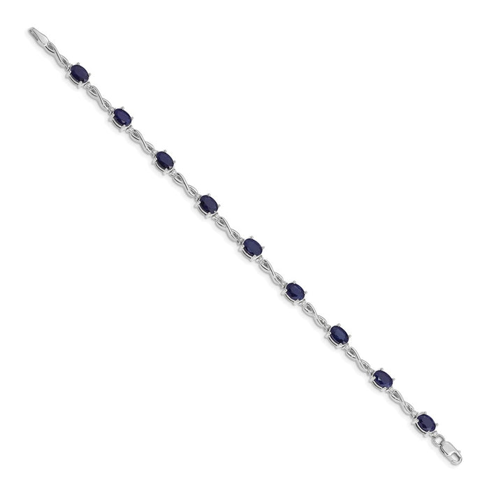 High-Quality 14K White Gold Sapphire & Diamond Bracelet - Stylish Luxury Value-2