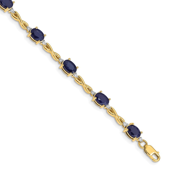 High-Quality 14K Gold Diamond & Sapphire Bracelet - Stylish Luxury Accessory-1
