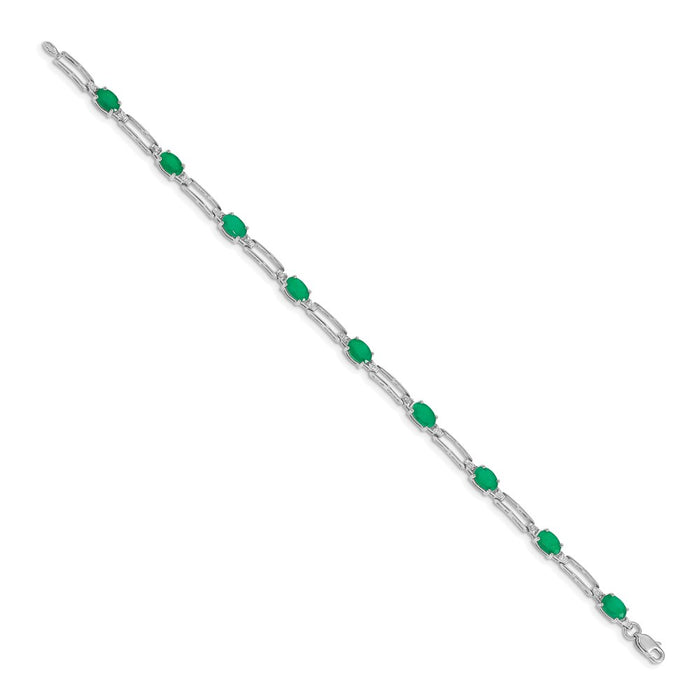 Shop Exclusive 14K White Gold Emerald & Diamond Bracelet - Stylish Value Piece-2