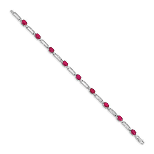 High-Quality 14K White Gold Ruby & Diamond Bracelet | Stylish Luxury Value