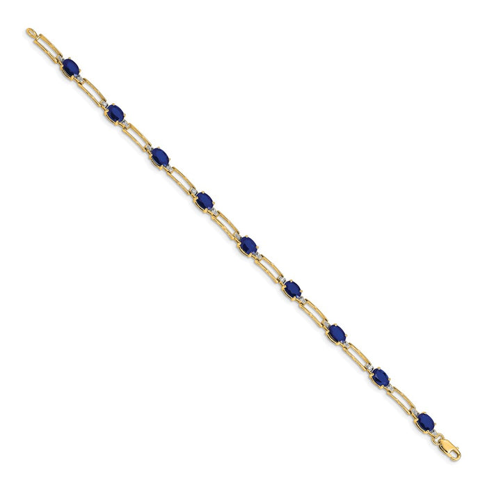 Designer 14K Gold Diamond & Sapphire Bracelet - Stylish Luxury Jewelry-2